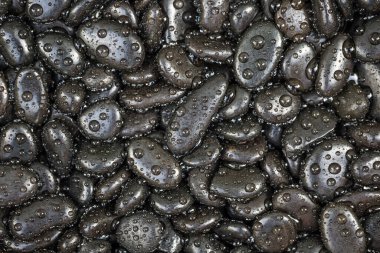 water droplets on black stone