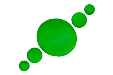 abstract shape made from plasticine on white background