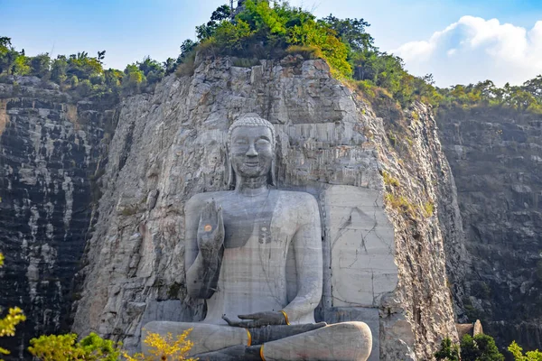 Giant Stone Buddha Statue Wat Khao Tham Thiam Suphanburi Province — Stock Photo, Image