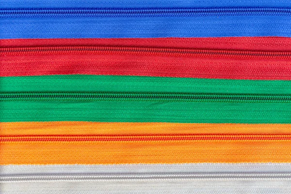 Zippers Sewing Different Colors — Stock Photo, Image