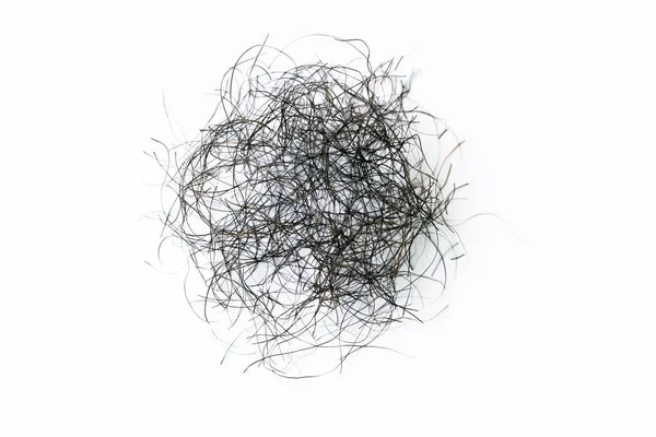 Лобковые Волосы Падают Изолированно Белом Фоне — стоковое фото