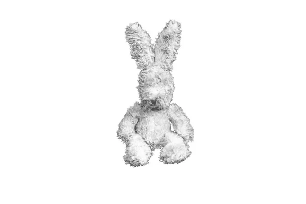 古いウサギの人形が椅子に座っている — ストック写真