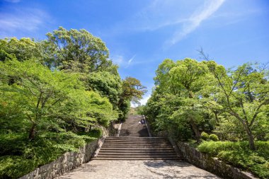 beautiful old stone stairs natural dark stone diabase