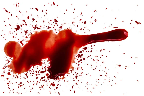 Gota Sangue Sobre Fundo Branco — Fotografia de Stock