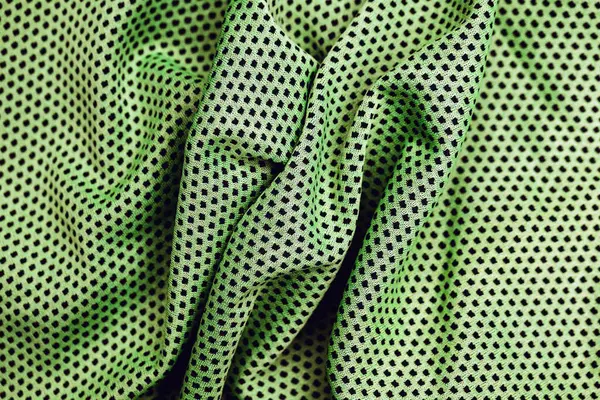 Zöld Szövet Fekete Pontokkal — Stock Fotó