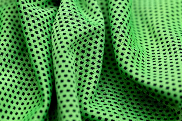 Green Fabric Black Dots — Stock Photo, Image