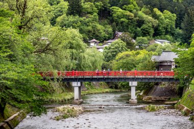 kyoto, japan - 29 Mayıs, 2017: 00 Fushimi inari türbesi, kyoto, japan köprüsünde.