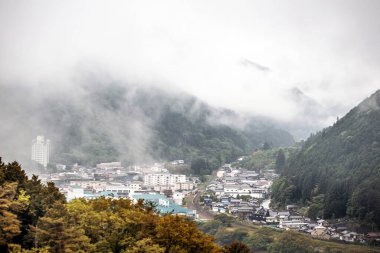 shirakawago, Japonya. Bir köy manzarası.