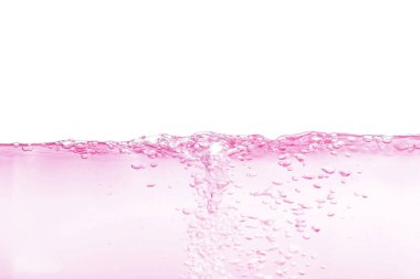 Beyaz arka planda pembe bir su damlası