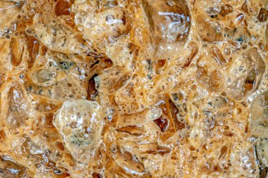 close - up view of tasty homemade fried mushrooms.