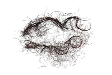 Beyaz arkaplanda izole edilmiş soyut saç dokusu