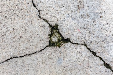 Çatlak beton duvar çatlakları, doku arkaplanı.