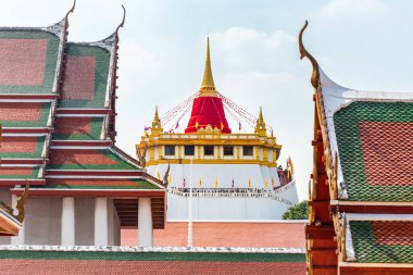 Wat Saket Tapınağı ya da Altın Dağ Tapınağı, Bangkok, Tayland.