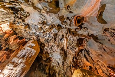 beautiful cave with colorful stalactites