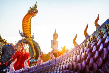 Tayland tapınağındaki ejderha heykeli