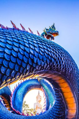 Tayland şehrindeki tapınağın güzel manzarası.