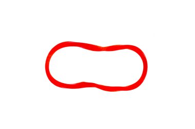 Beyaz arkaplanda kırmızı boya izole edildi