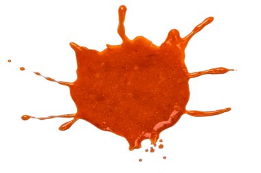 beyaz zemin üzerine kırmızı ketçap splash