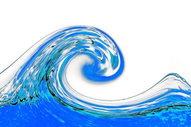 Mavi su sıçraması. 3D illüstrasyon, 3D canlandırma.