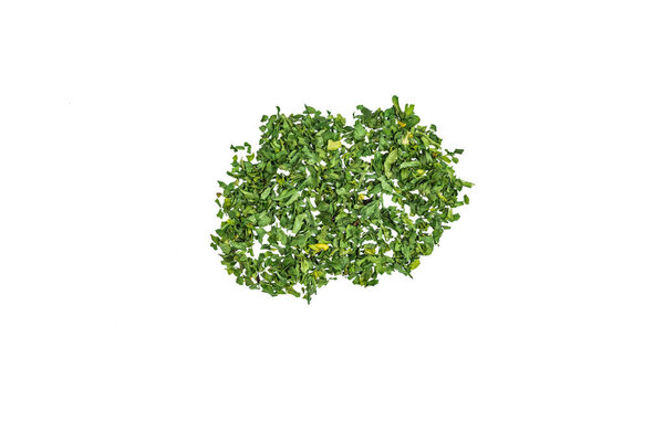 green leaves in the shape of a heart isolated on white