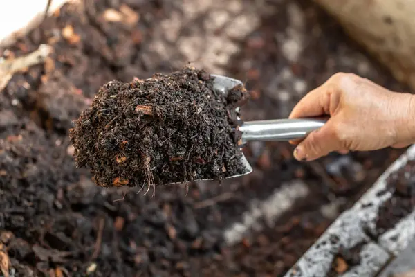 Bahçede çalışan bir adama yaklaş.