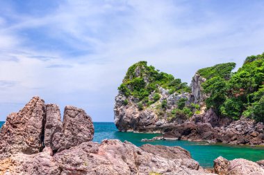 Tayland 'daki Koh Samui Adası' ndaki güzel tropik plaj.