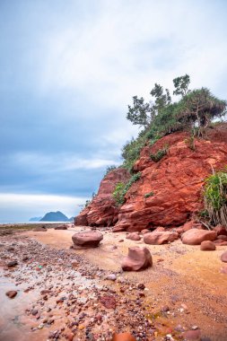 İsrail 'in kuzeyindeki Akdeniz Sahili' nde.