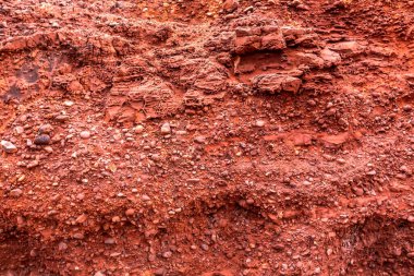 kırmızı kil toprak dokusu arkaplanı.