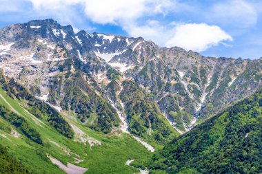 Kafkasların dağlarının manzarası.