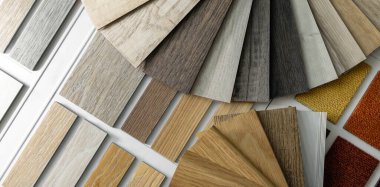 Döşeme malzemesi örnekleri. Kaplama, vinil ve halı.