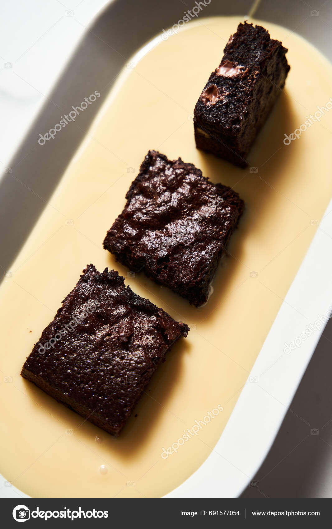 Brownies Condensed Milk Brownies Make Condensed Milk Cocoa Butter Chocolate Stock Photo by