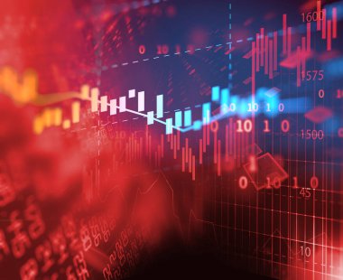 Finansal borsa grafik illüstrasyon, iş yatırım ve gelecekteki hisse senedi Alım Satım kavramı