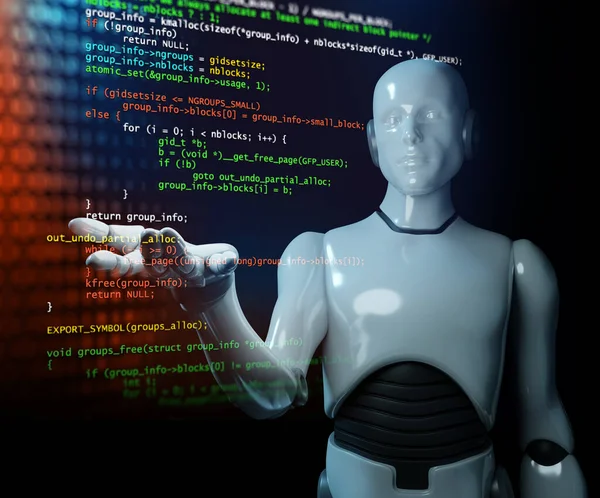 Concepto Cabeza Robot Inteligencia Artificial Con Concepto Bot Chat Ilustración Imagen De Stock