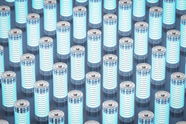 Destructiegroep Van Alkalische Lithion Oplaadbare Batterijen — Stockfoto