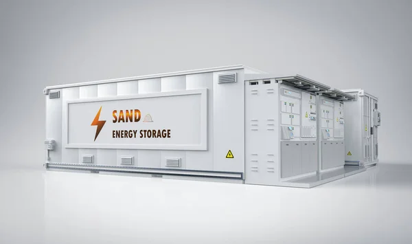 Rendering Energy Storage System Battery Container Unit Sand Power — Stok fotoğraf