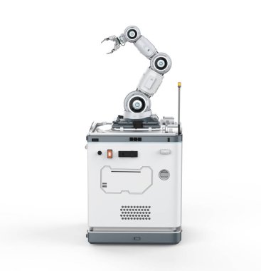 3d rendering portable robotic arm with station module