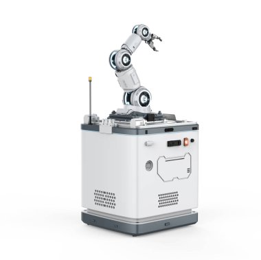 3d rendering portable robotic arm with station module