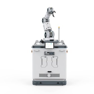 3d rendering portable robotic arm with station module
