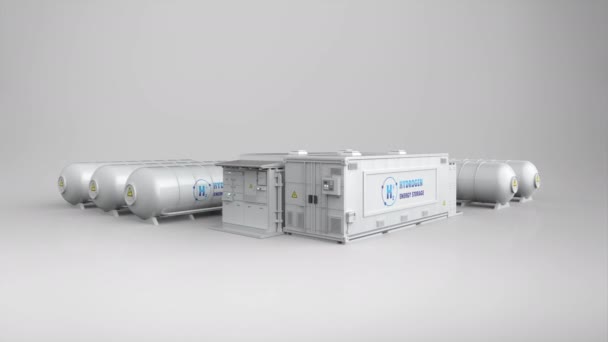 Hydrogen Energy Storage System Battery Container Unit Footage — 비디오
