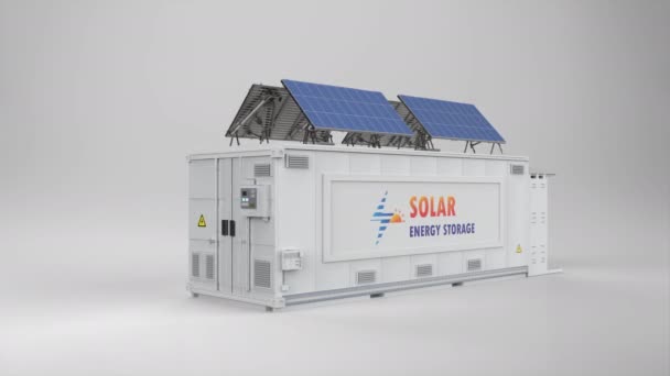 Solar Energy Storage System Battery Container Unit Footage — Video Stock