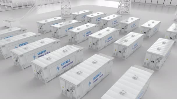 Energy Storage System Battery Container Unit White Industry Model Smart — Αρχείο Βίντεο