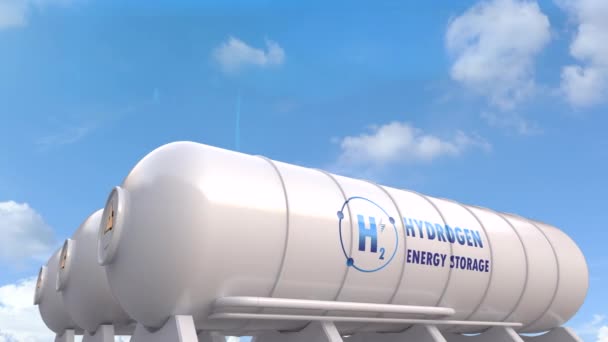 Energy Storage System Battery Container Unit Blue Sky Background Footage — 비디오