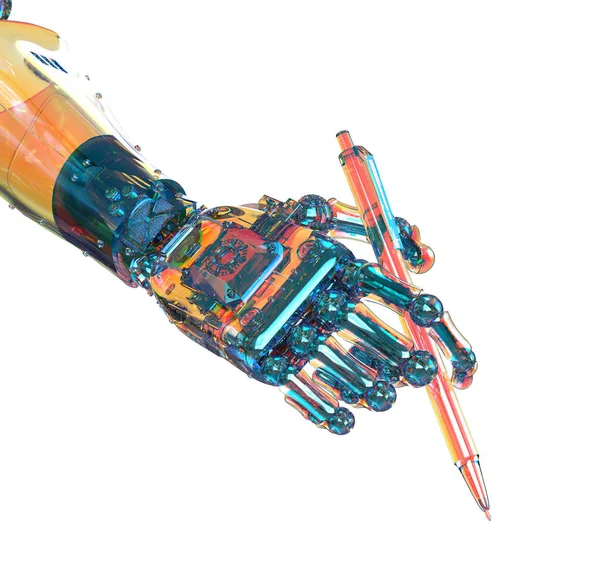 Art Generator Rendering Robot Writing Assistant Essay Generator Hand Hold — Foto Stock