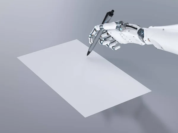 Art Generator Met Rendering Robot Schrijven Assistent Essay Generator Hand — Stockfoto