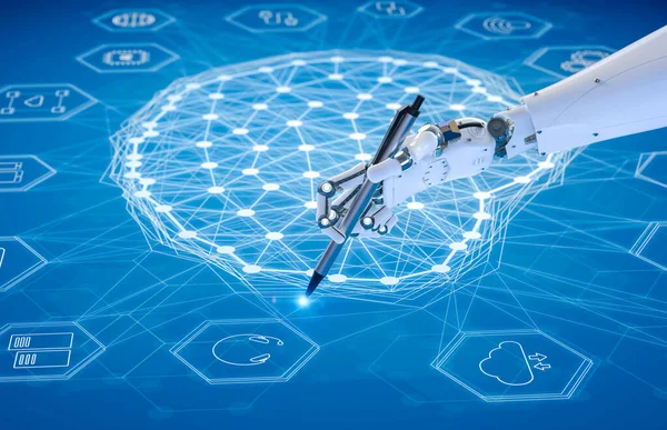 Technology Concept Rendering Robot Brain — Stock Photo, Image