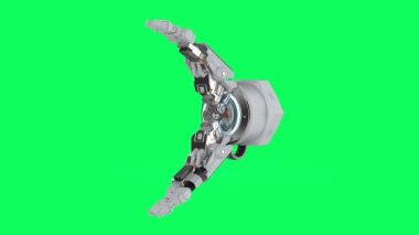 Robotic arm pinch or grip on green screen 4k footage