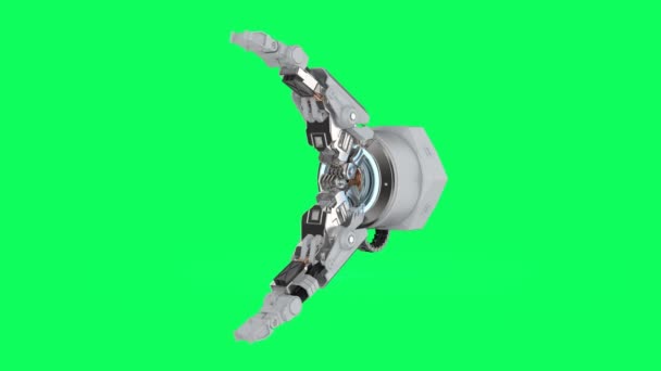 Pincement Bras Robotique Prise Sur Écran Vert Séquences — Video