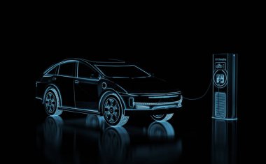 3D tarama her araba veya elektrikli araç şarj istasyonu ile fişe takılır