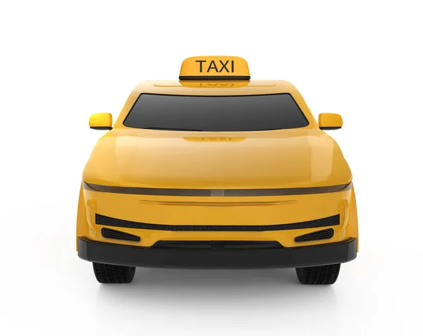 Renderizado Amarillo Taxi Vehículo Eléctrico Sobre Fondo Blanco — Foto de Stock