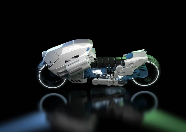 3D渲染白色Ev摩托车或电动车 — 图库照片